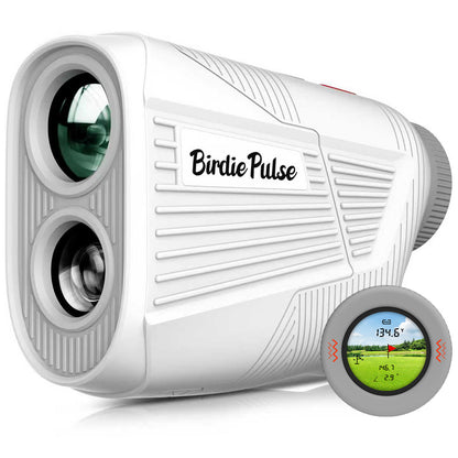 N5-1200 BIRDIEPULSE Golf Rangefinder with Slope & Magnet，1300 Yards Range Finder for Golf，Flag Locking Vibration，6-6.5X Magnification & HD LCD，Rechargeable Golf Range Finder