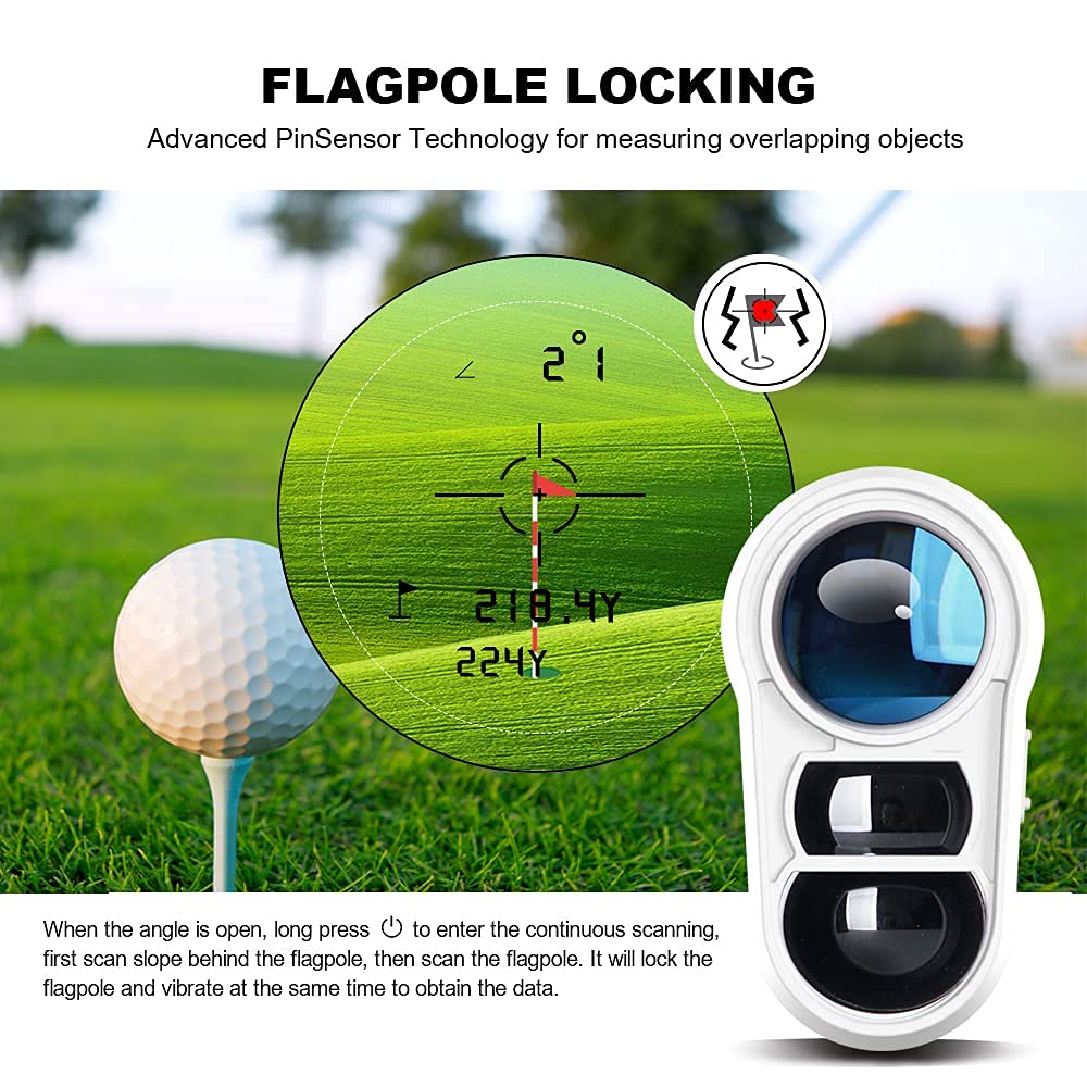 instruction on how to lock flag hole using golf rangefinder